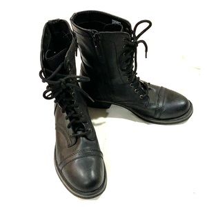Black combat boots